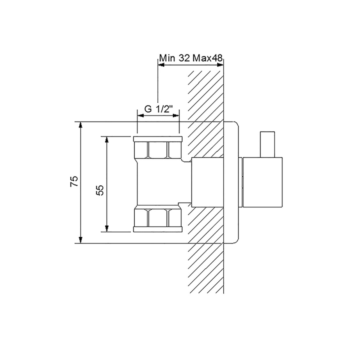 Newarc Maximal Siyah Stop Valf 101632b