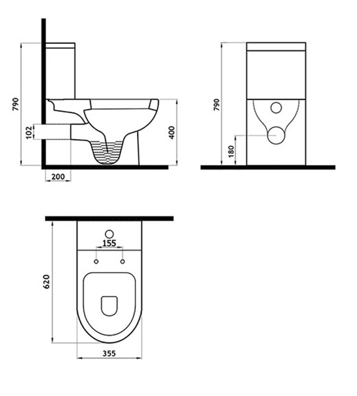 Newarc Modern Beyaz Klozet+Rezervuar+İç Takım+Yavaş Kapanır Kapak