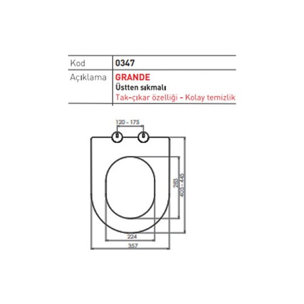 Nkp Grande Thermoplast Yavaş Kapanan Klozet Kapağı 0347