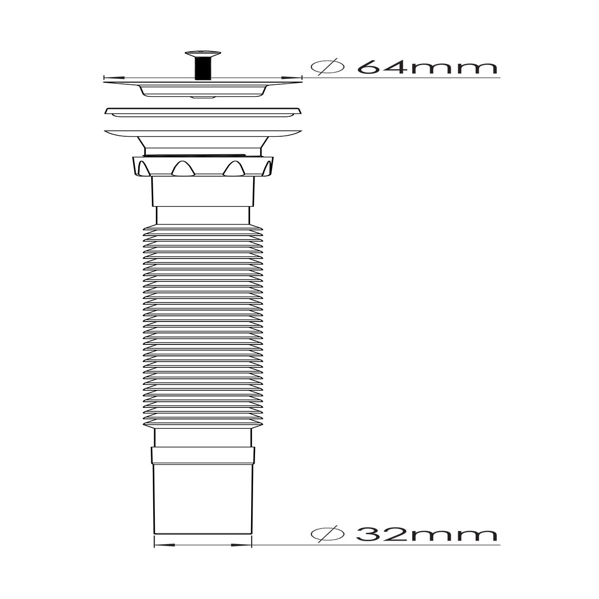 Nova Lavabo Sifonu Körüklü 1211