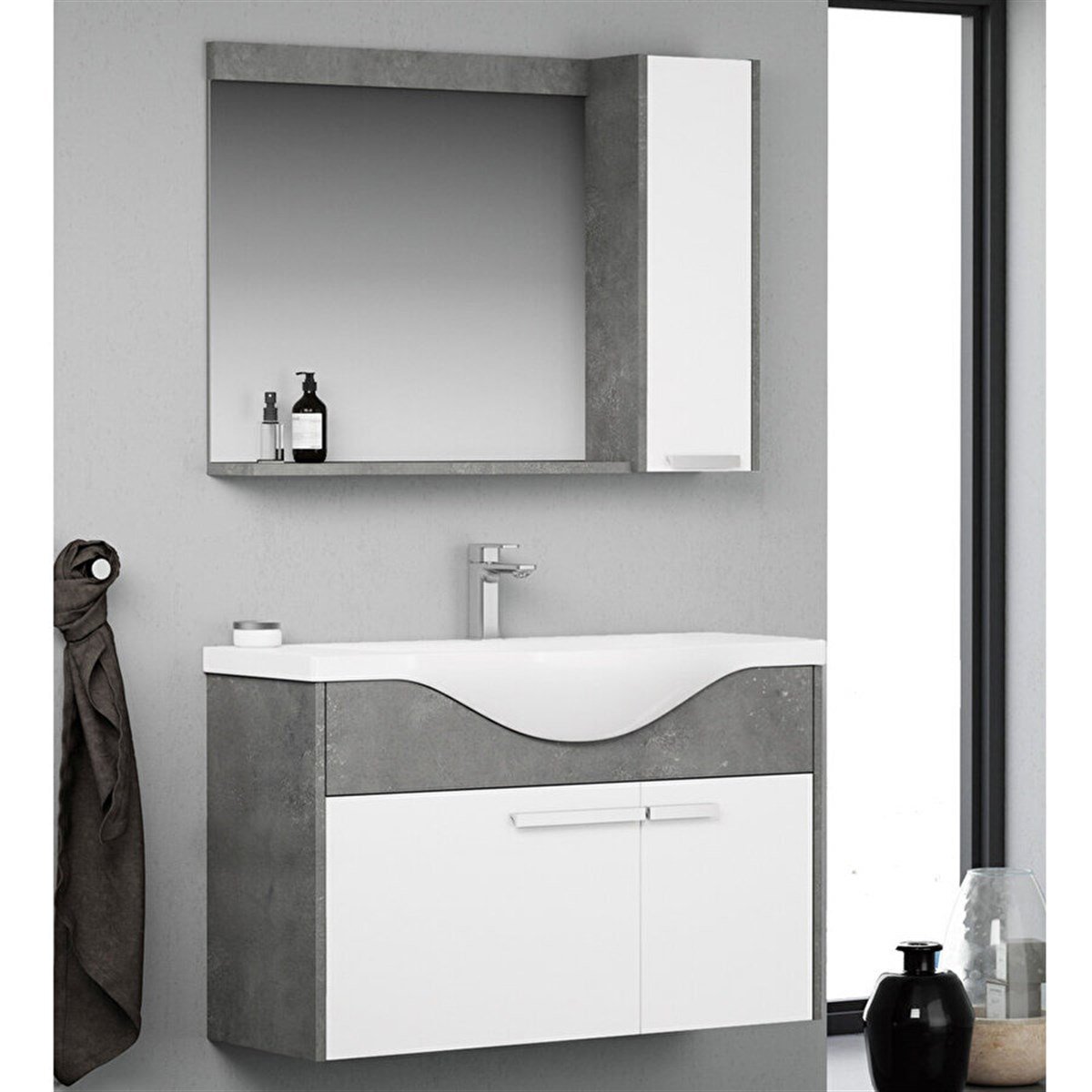 Orka Banyo Dolabı Lapis Life Retro Gümüş
