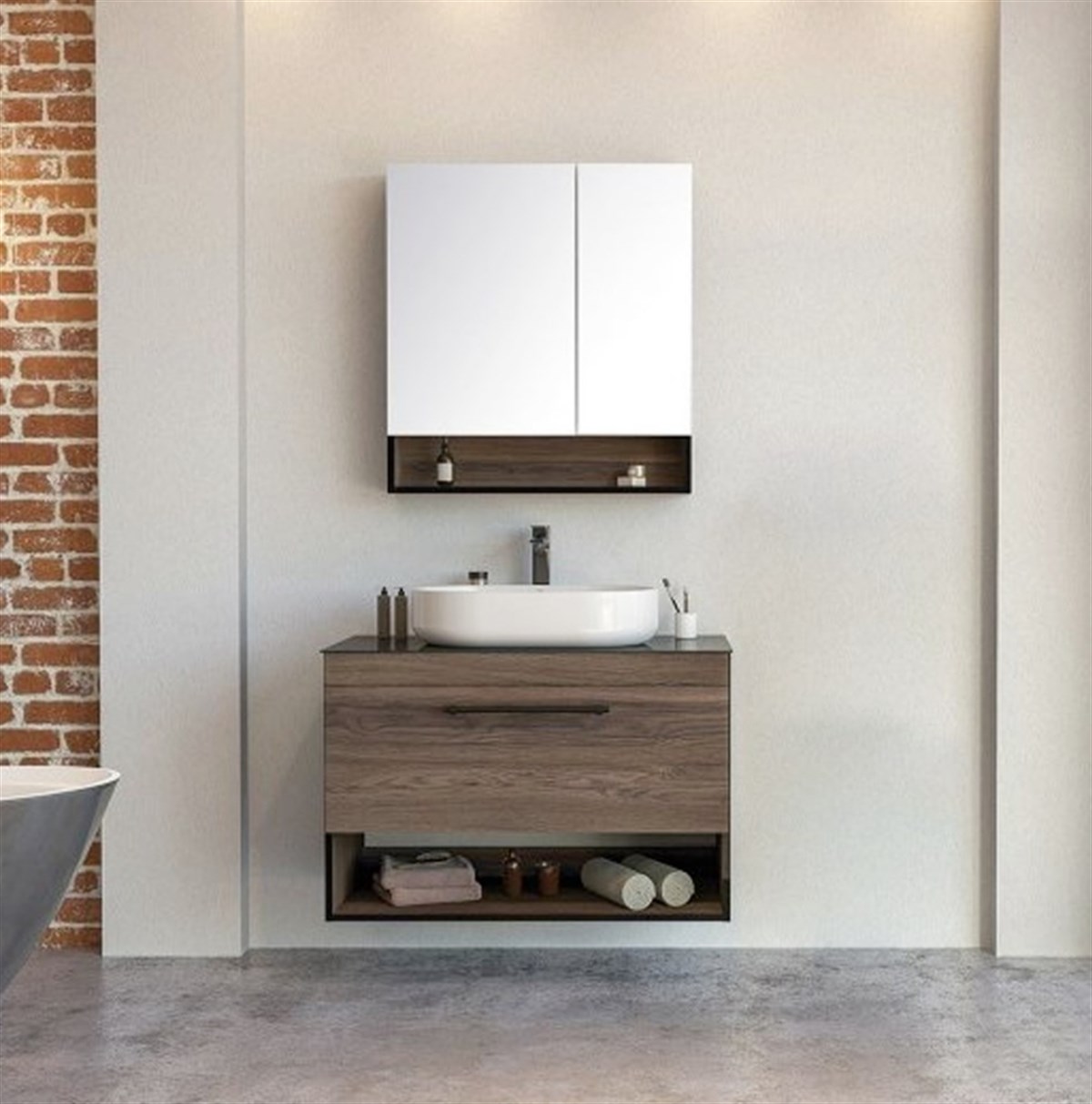 Orka Banyo Knidos Navaro 90 Cm Banyo Dolabı