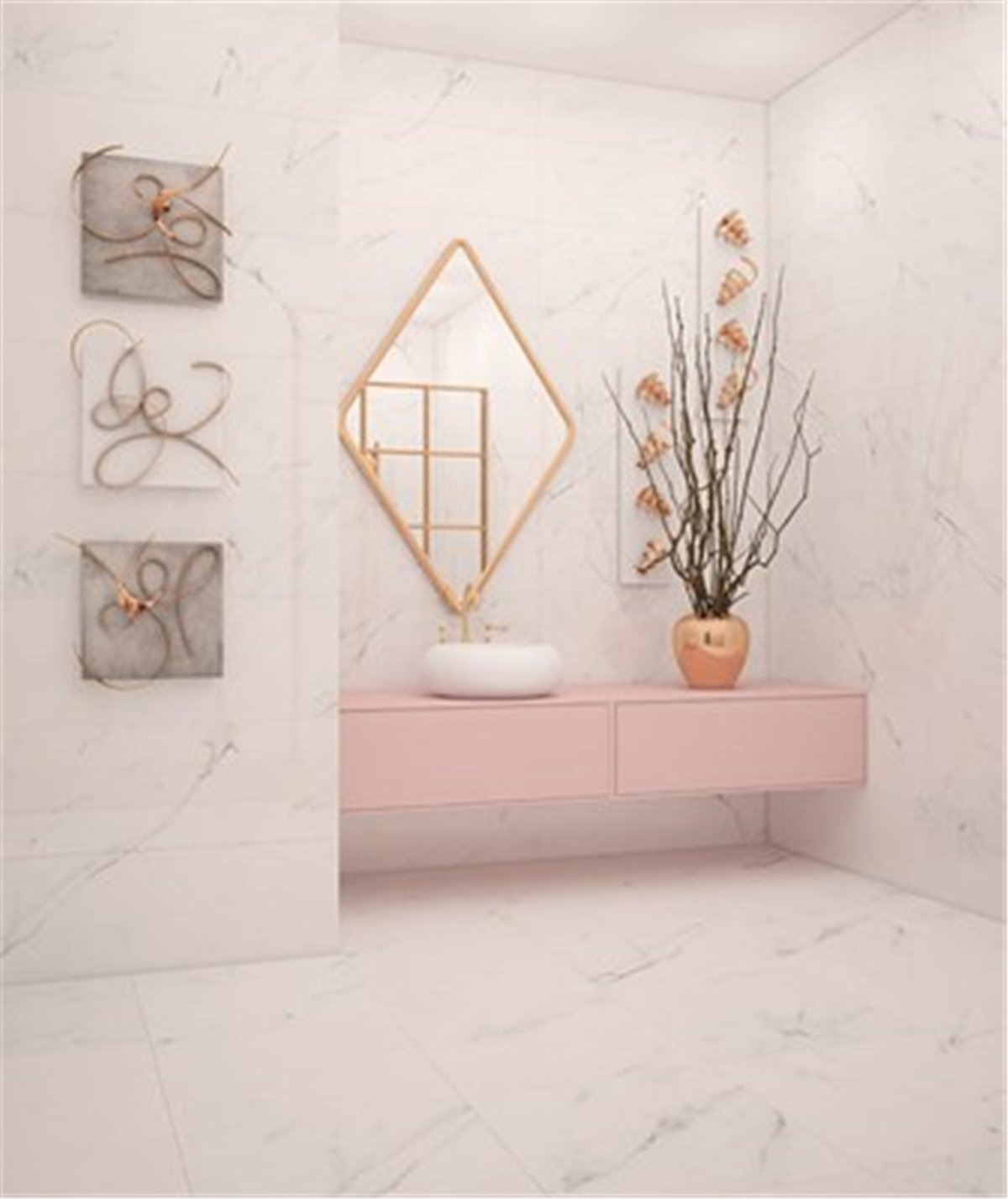 Seramiksan 50X50 Silver Calacatta Beyaz (1,75 M²=Kutu)