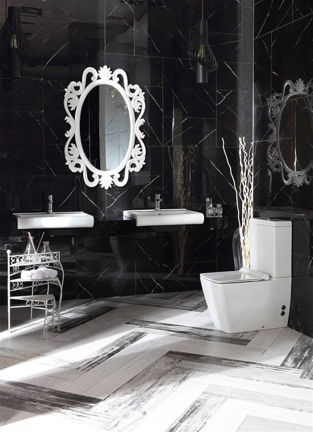 Seramiksan 60X120 Full Black Marble Yer ve Duvar Seramiği