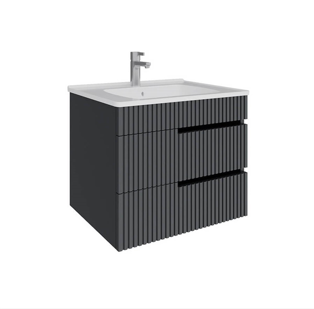 Seramiksan Banyo Dolabı Drop 80 Cm Antrasit