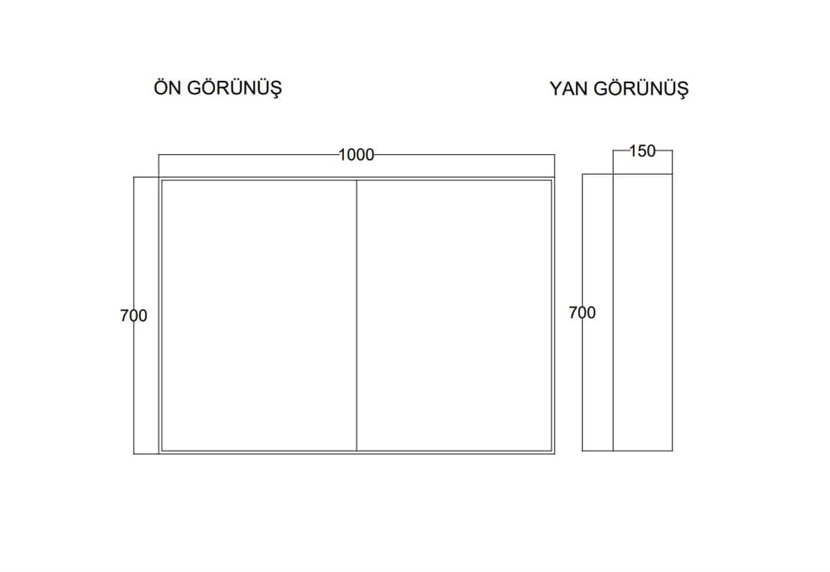 Seramiksan Banyo Dolabı Plura Duo 100 Cm Vizon