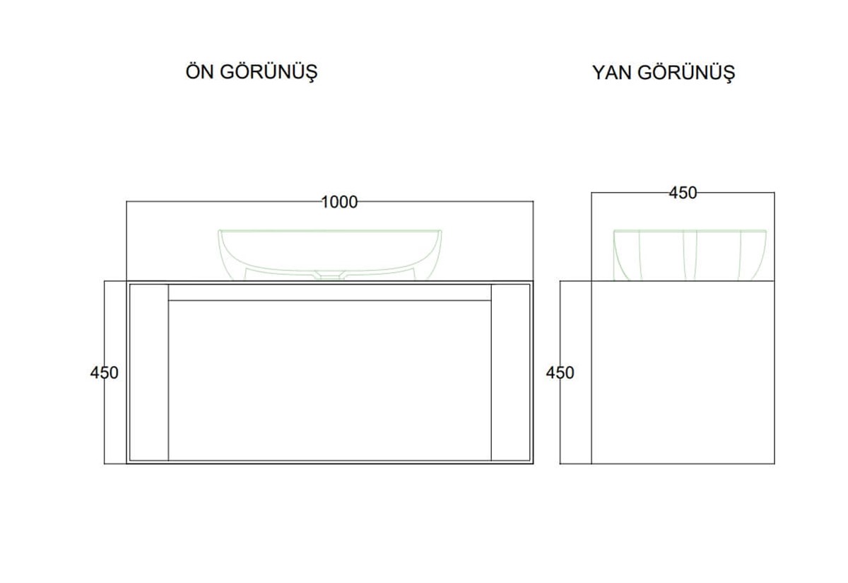 Seramiksan Banyo Dolabı Plura Duo 100 Cm Vizon