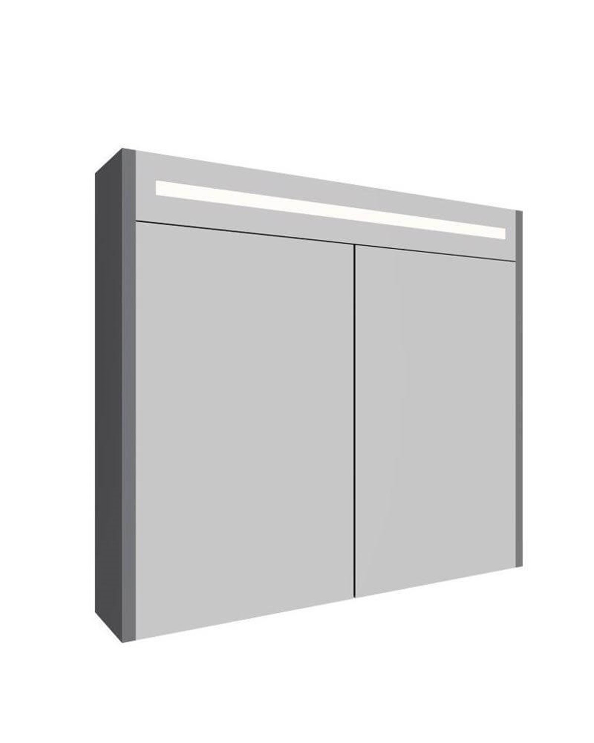 Seramiksan Banyo Dolabı Solaris  80 Cm Parlak Antrasit + Lavabo