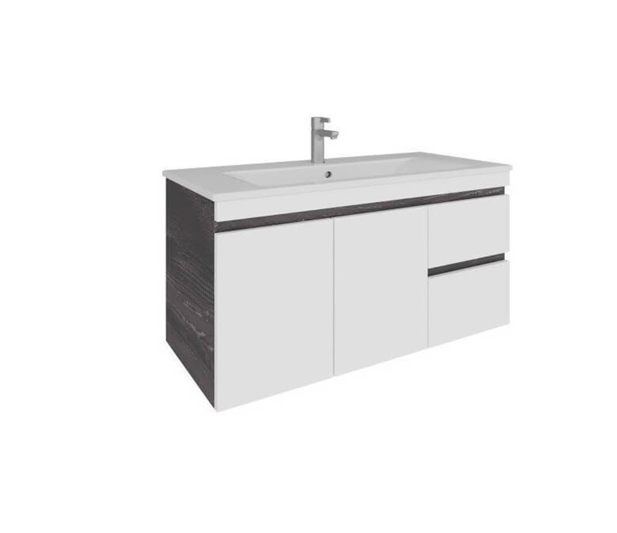 Seramiksan Banyo Dolabı Vico Duo 100 Cm Urban Wood & Beyaz + Lavabo