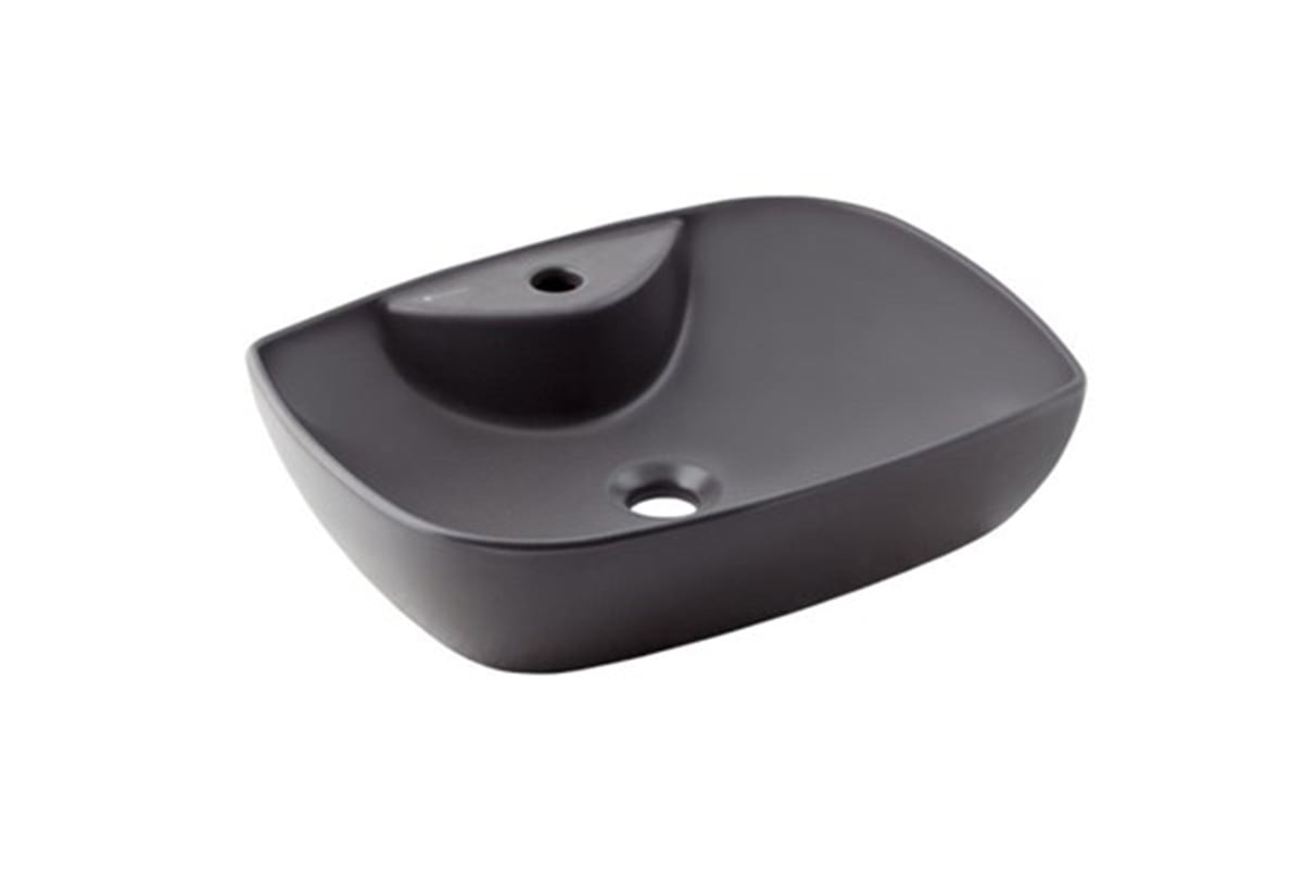 Seramiksan Dies Mat Antrasit Tezgah Üstü Batarya Delikli Lavabo A002166