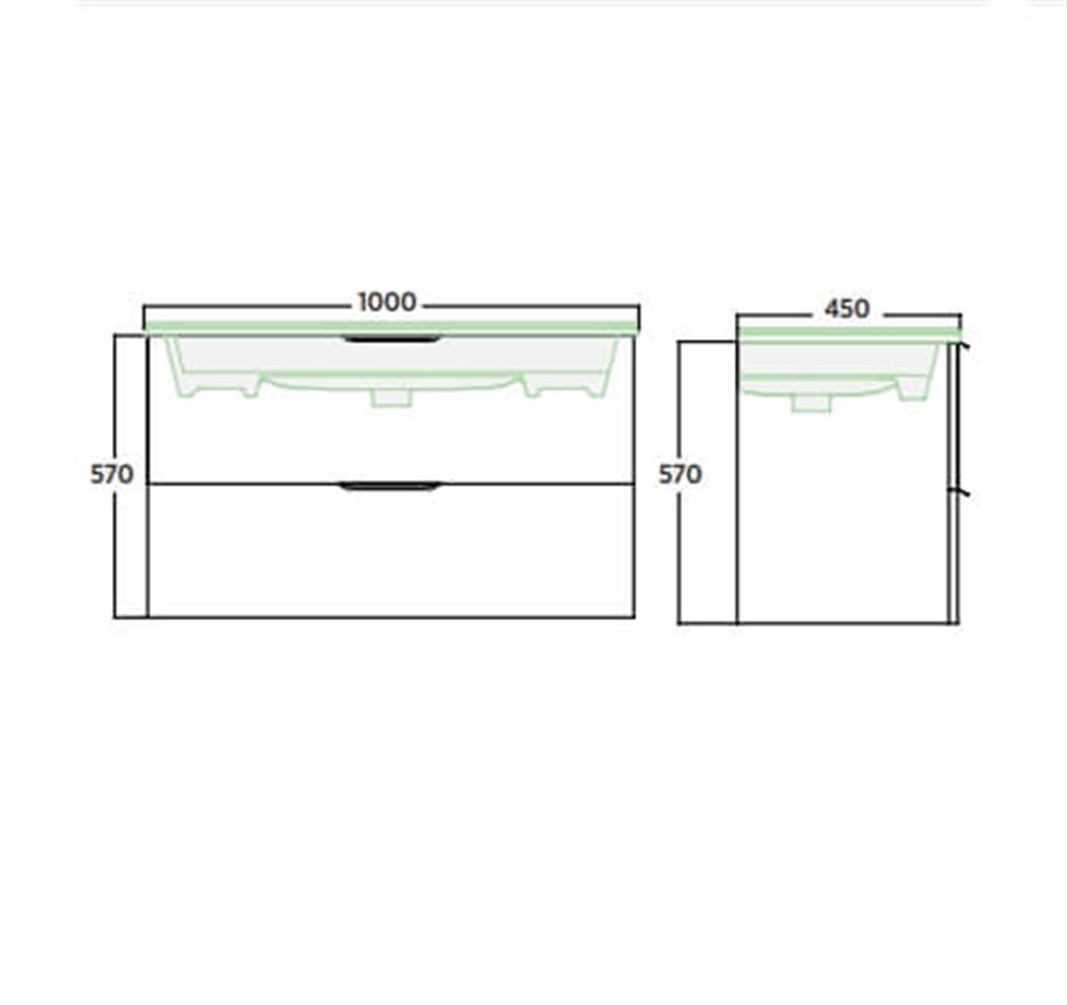 Seramiksan Heldig 100 Cm Cotto Banyo Dolabı