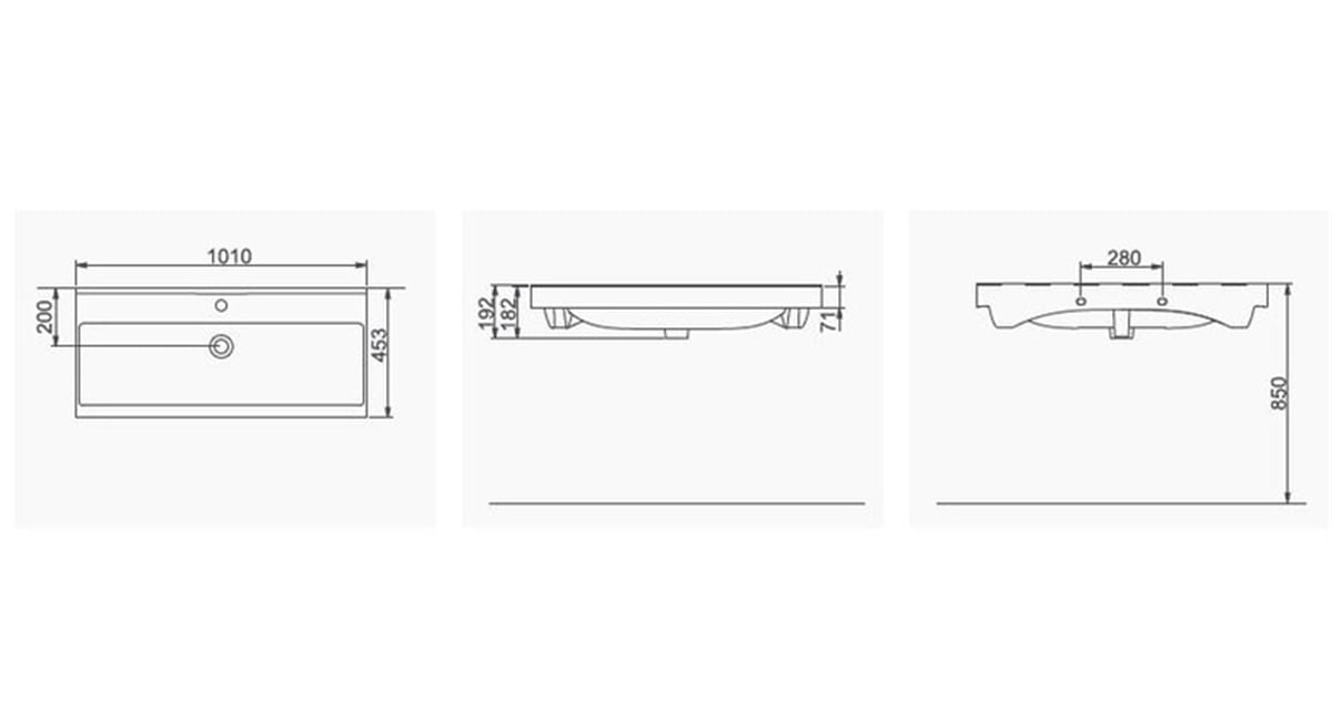 Seramiksan Luna Tezgah Lavabo 100 Cm A062103