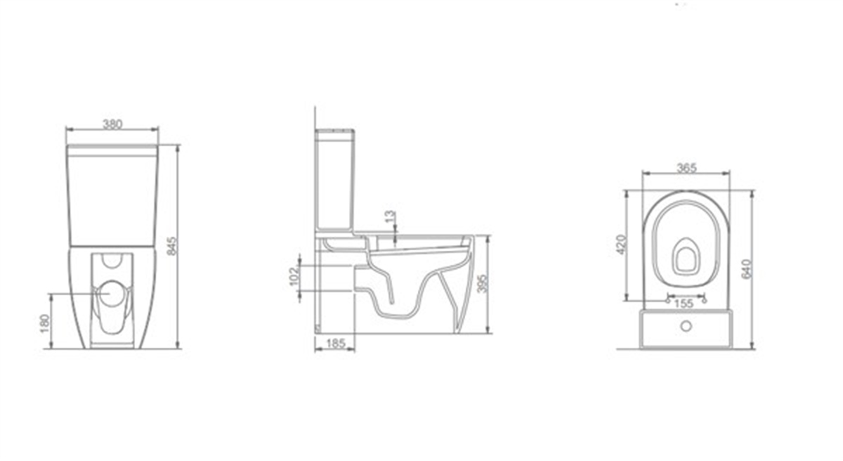 Seramiksan Ocean Plus Duvara Dayalı Tam Takım Siyah Klozet