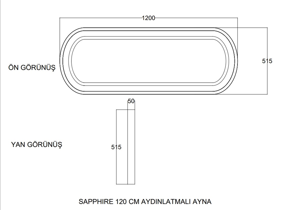 Seramiksan Sapphire Kahve Banyo Dolabı 120 Cm