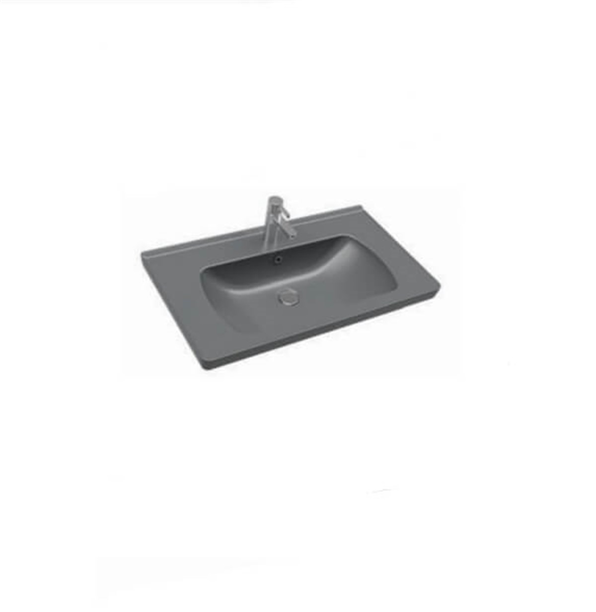 Seramiksan Satürn Mat Antrasit 80 Cm Lavabo