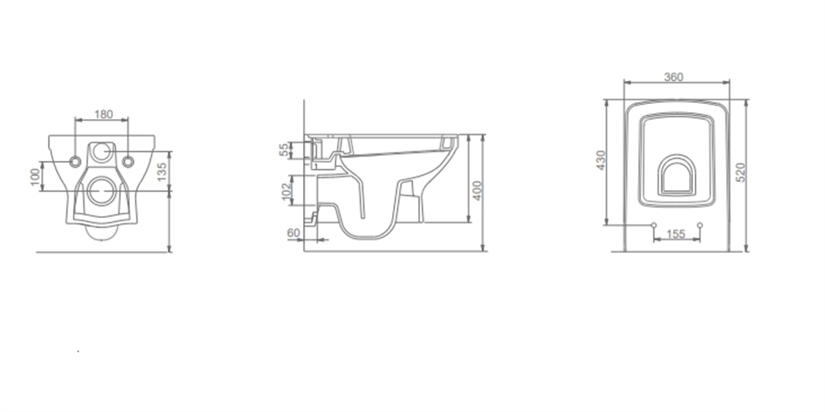 Seramiksan Silva Asma Klozet Parlak Siyah