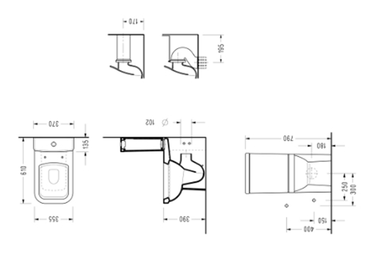 Serel Star Klozet +Rezervuar+Vega Yavaş Kapak+İç Takım Sa90Sts