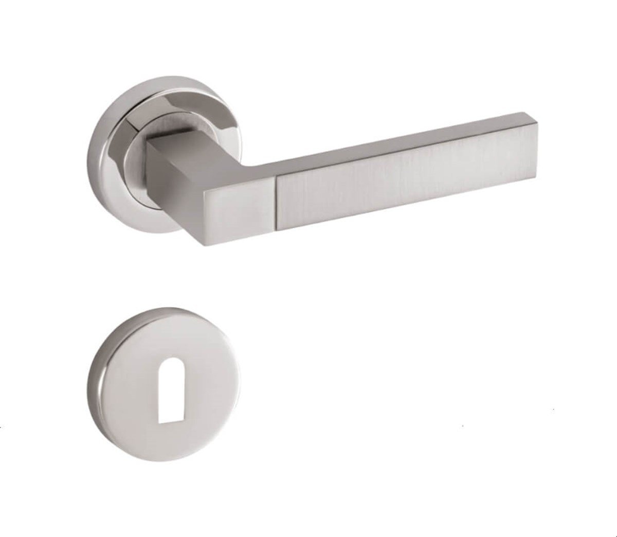 Sofuoğlu Lüks Polat Nikel Saten Rozetli Oda Kapı Kolu