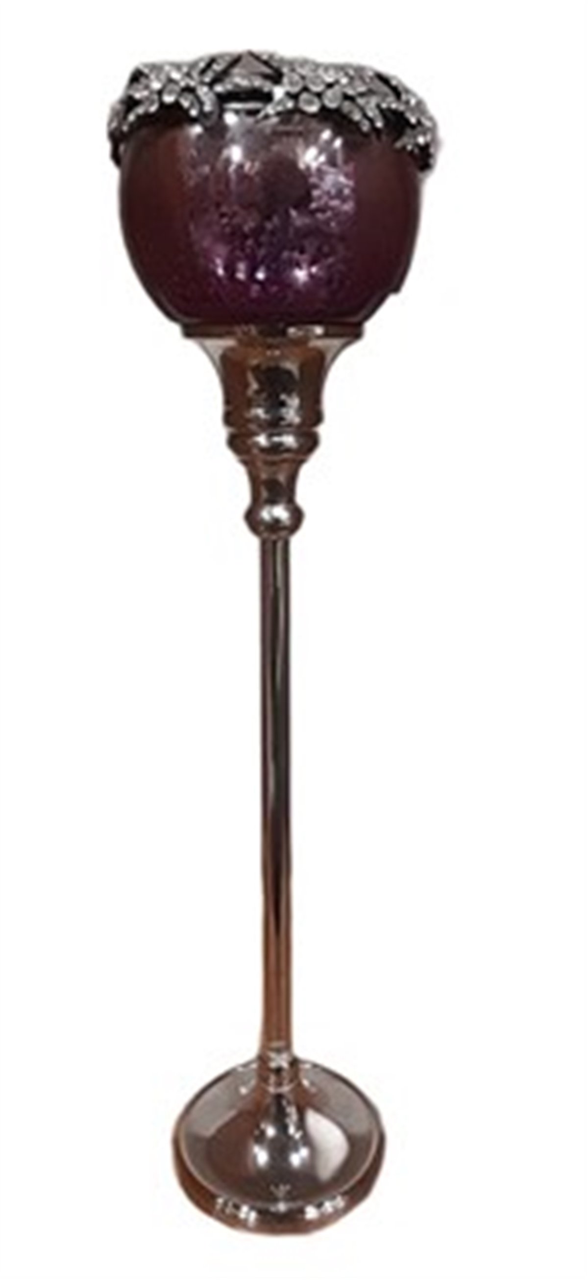 Star Fa 046 Mor Gümüş Ayaklı Orta Şamdan