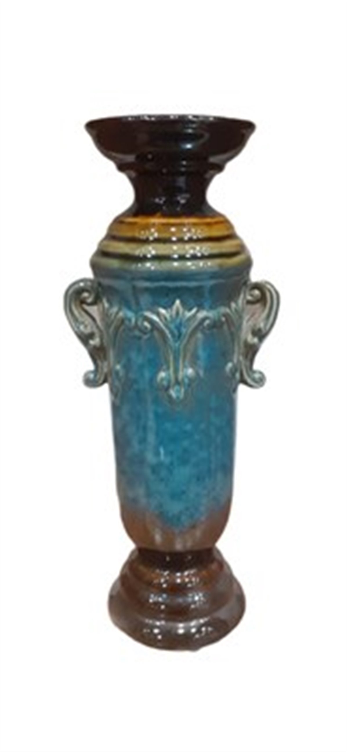 Star Os Turkuaz Kahve Büyük Şamdan 34 Cm