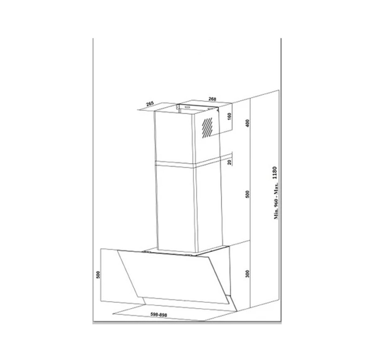 Teka Atv 90 Duvar Tipi Siyah Ankastre Davlumbaz 40495042