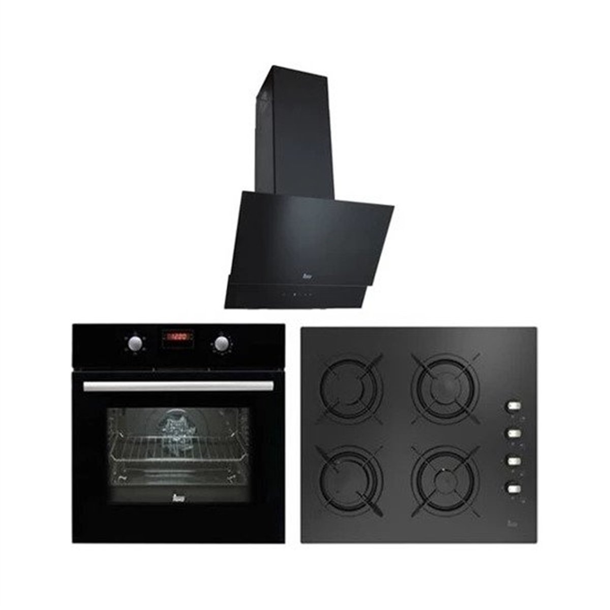 Teka Chef 3 Ankastre Set Siyah (Hak625n Fırın + Hellux60 4g Aı Al L Ocak + Atv 60 Davlumbaz)