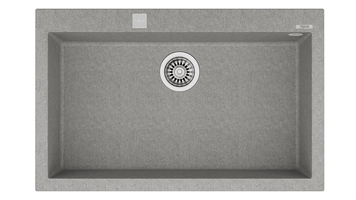 Teka Forsquare 72.40 TG Tek Hazneli Tezgahüstü/Tezgaha Sıfır Paslanmaz Stone Gri Çelik Eviye 11523000