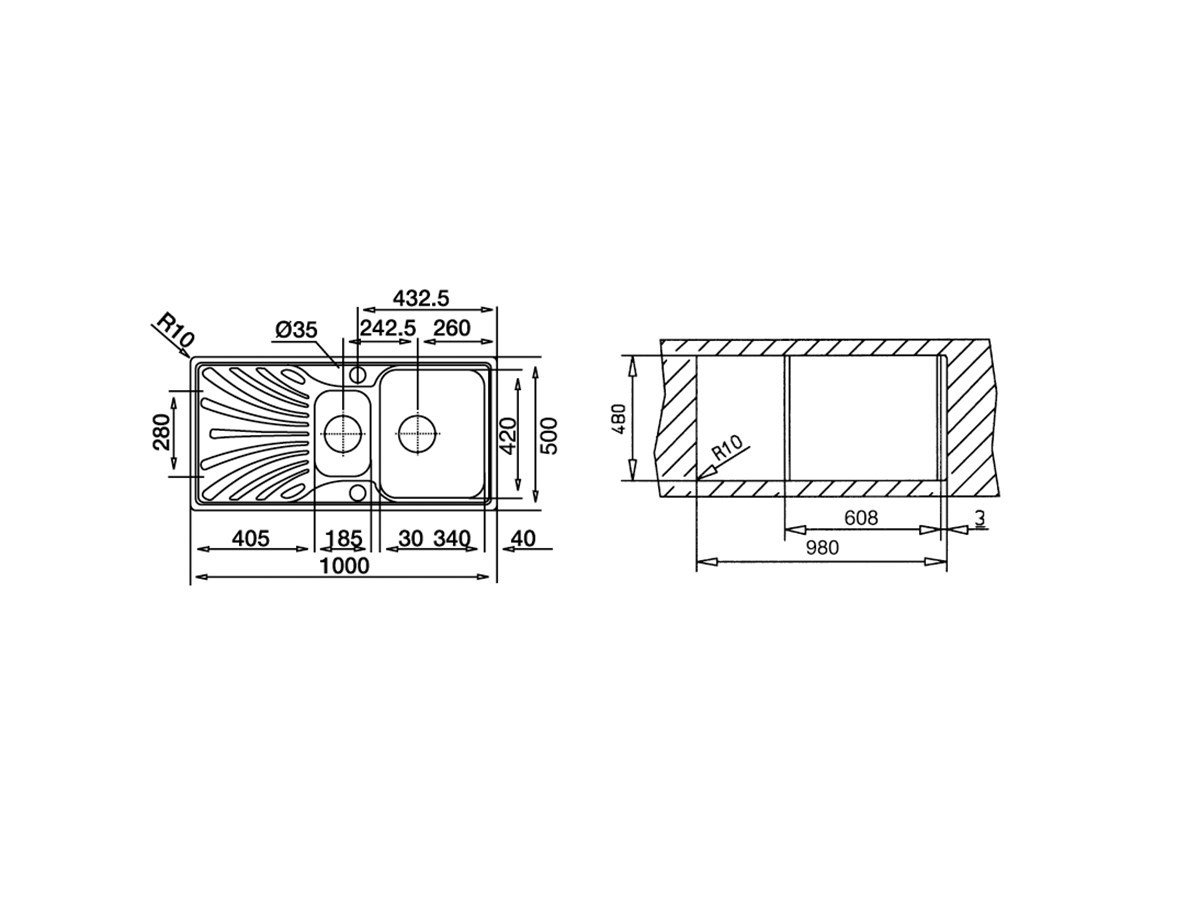 Teka Nerissa 60B Mikro Keten Sol Damlalıklı Eviye