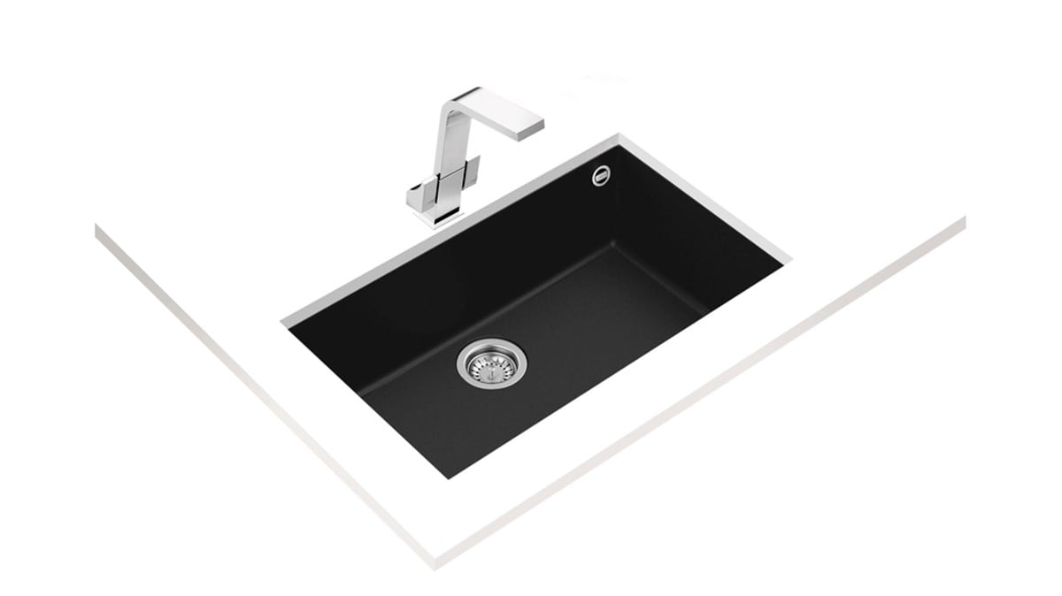 Teka Square 72.40 Tg Tek Hazneli Tezgahaltı Tegranite Siyah Eviye 115230015