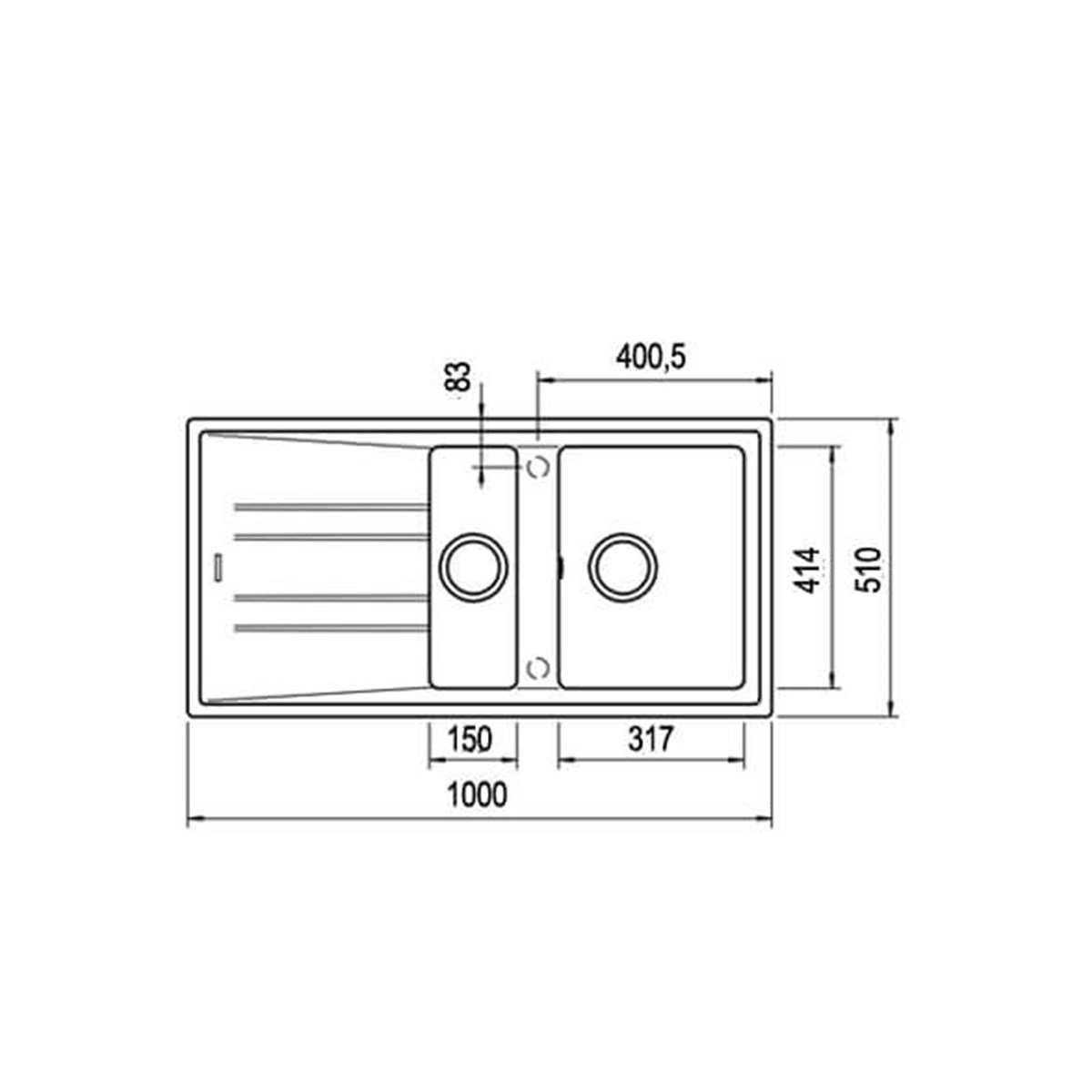 Teka Stone 1,5 Göz Granit Evye 60 B-TG