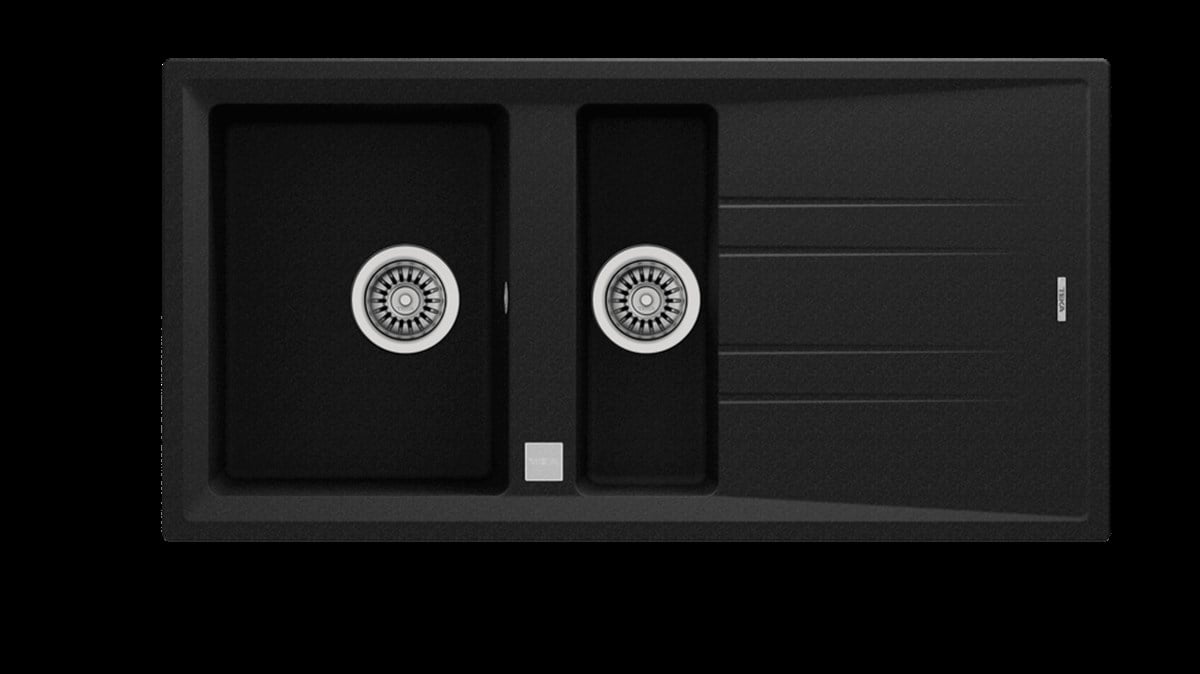 Teka Stone 1,5 Göz Granit Siyah Evye 60 B-TG