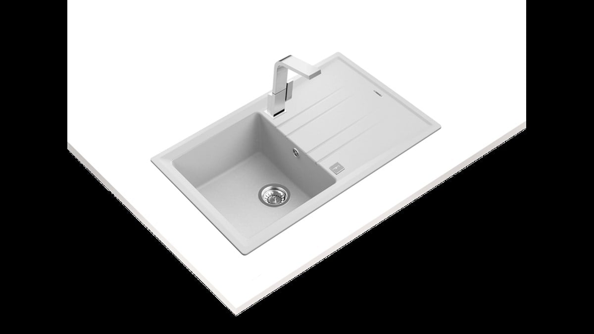 Teka Stone 50 B-TG Tek Hazneli Tek Damlalıklı Tegranite Beyaz Eviye 115330026