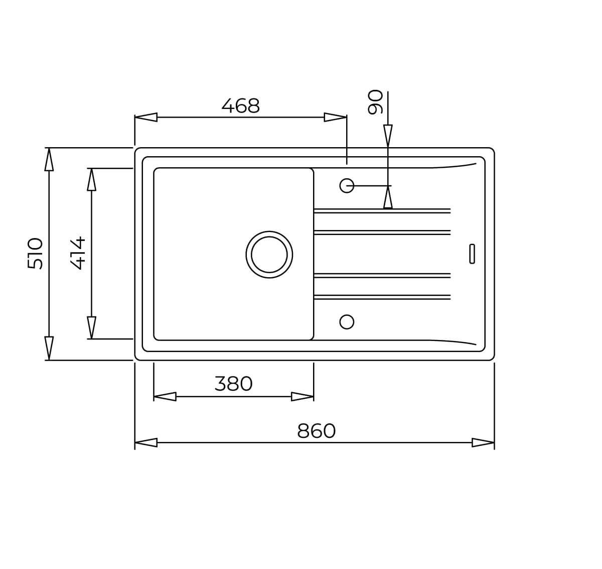 Teka Stone 50 B-TG Tek Hazneli Tek Damlalıklı Tegranite Beyaz Eviye 115330026