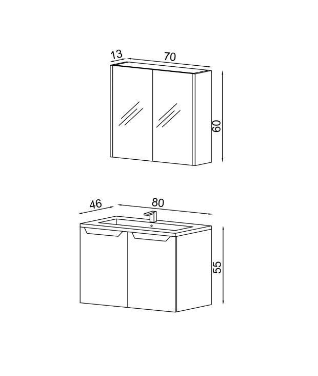 Terio 80 Cm Banyo Dolabı FLY123019