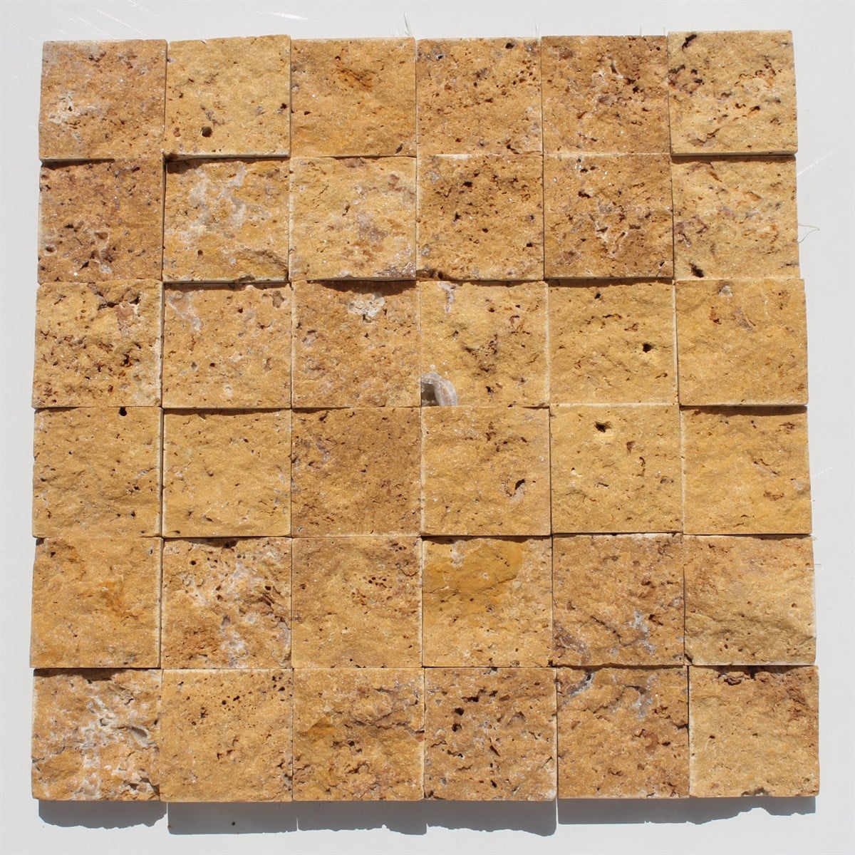 TMF-SİVAS SARI TRAVERTEN PATLATMA TAŞ 5X5 CM