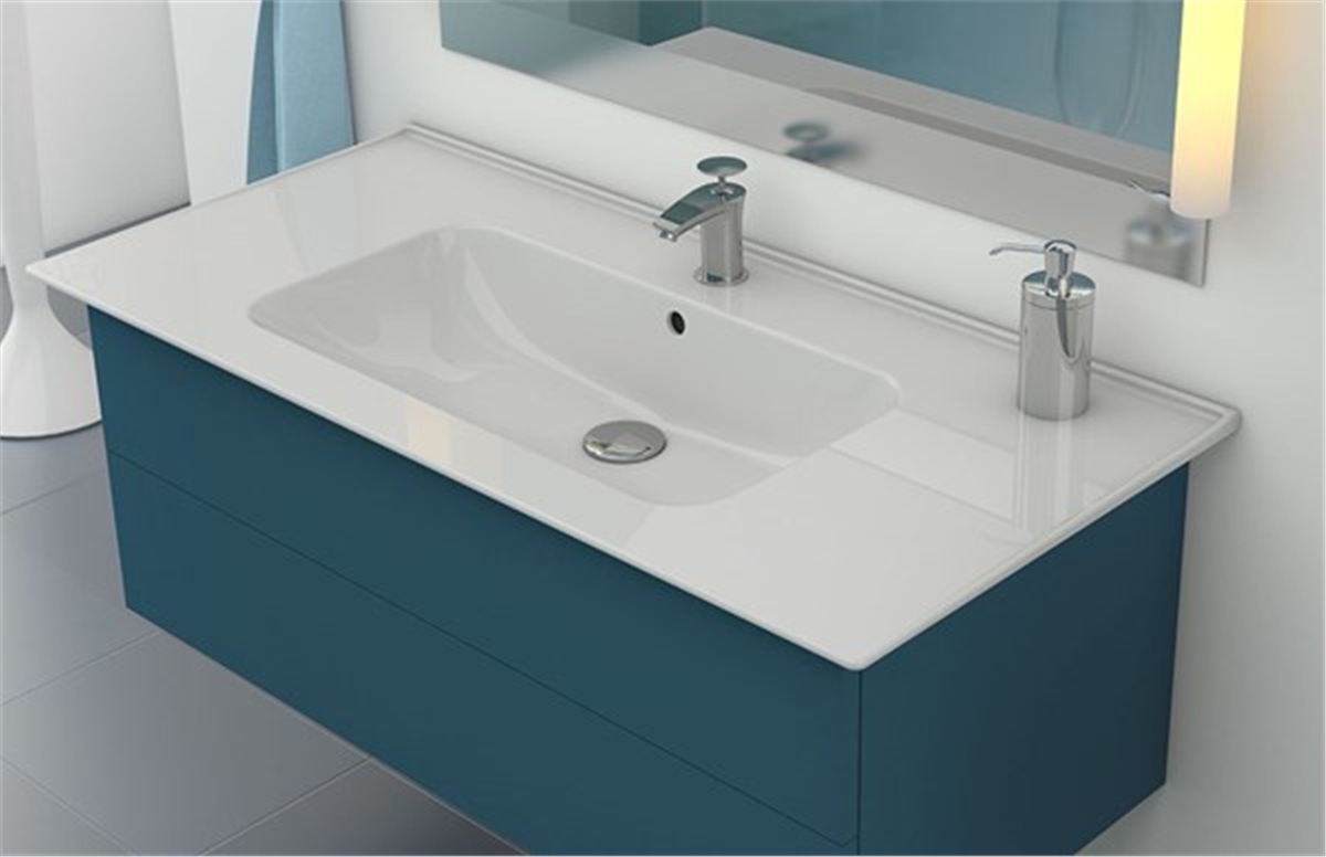 Turkuaz 100X47 Cm Blue Etajerli Lavabo 042500-U
