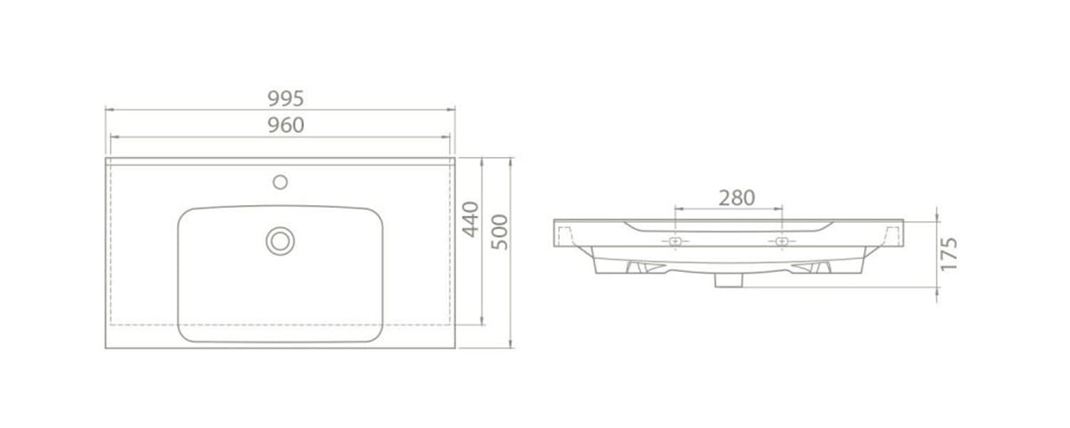 Turkuaz 100X50Cm Anova Etejerli Lavabo 090800