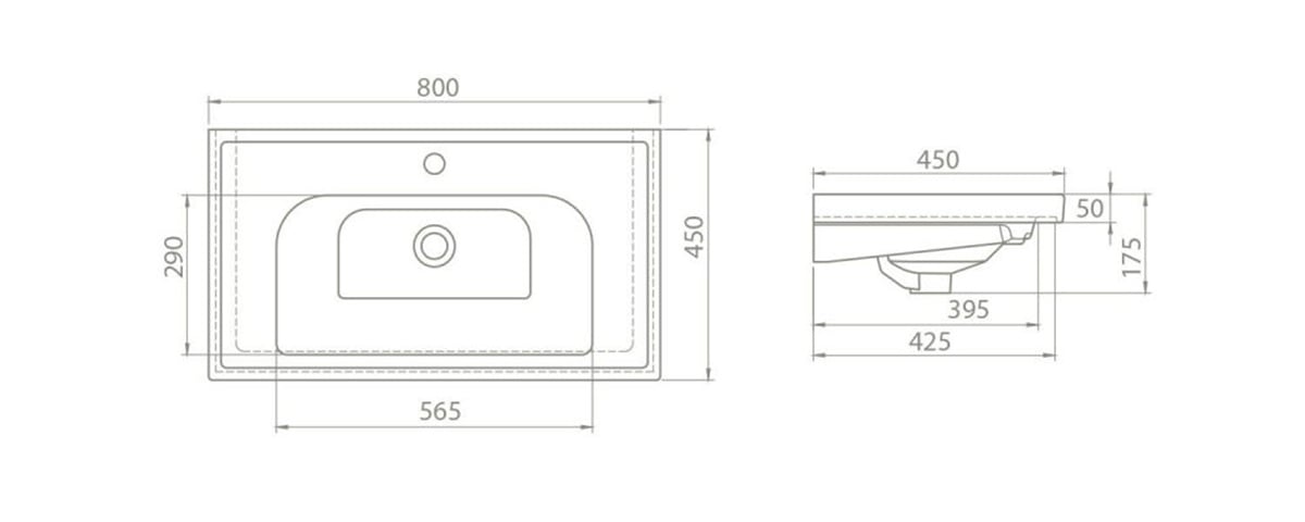 Turkuaz 80X45Cm Frame Etajerli Lavabo 031200-U