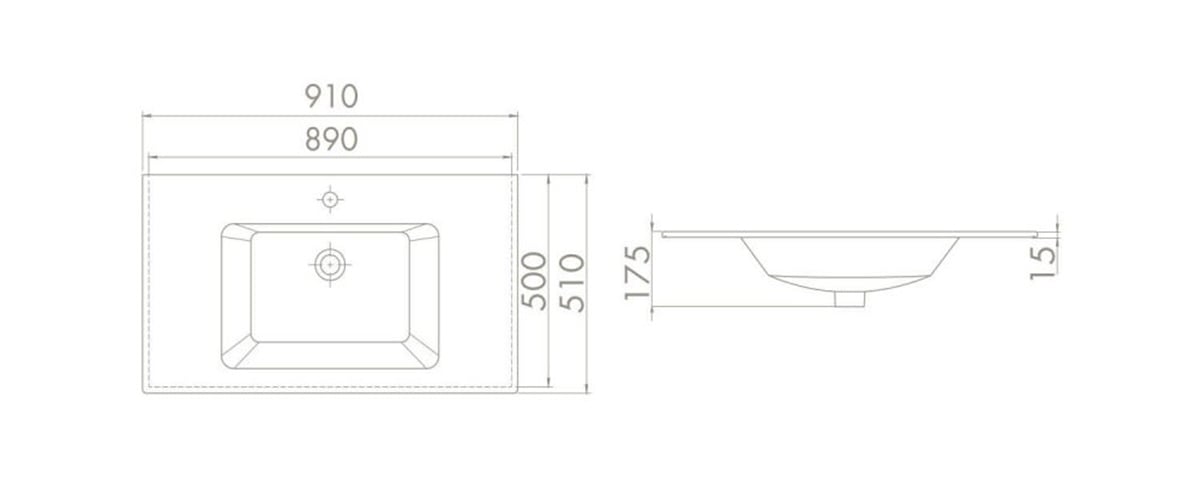 Turkuaz 91X51 Cm İbiza Etejerli Lavabo 050400