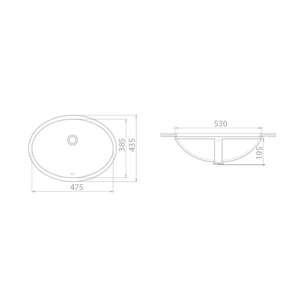 Turkuaz Tezgah Altı 48x39 Cm Lavabo 070200