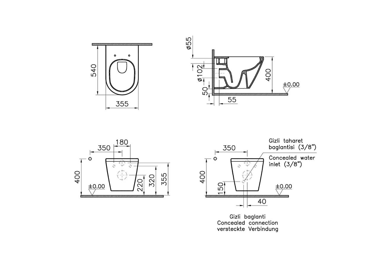 Vitra İntegra Round Rim-Ex Asma Klozet ve Soft Kapak