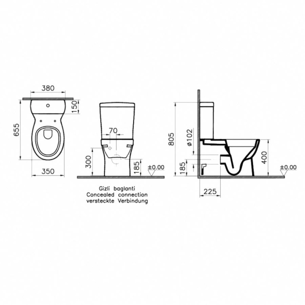 Vitra Marin Klozet+Rezervuar+Soft Kapak+İç Takım