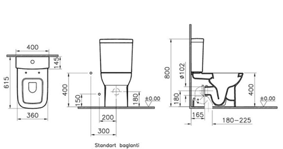 Vitra S20 Tam Takım Duvara Dayalı Beyaz Klozet