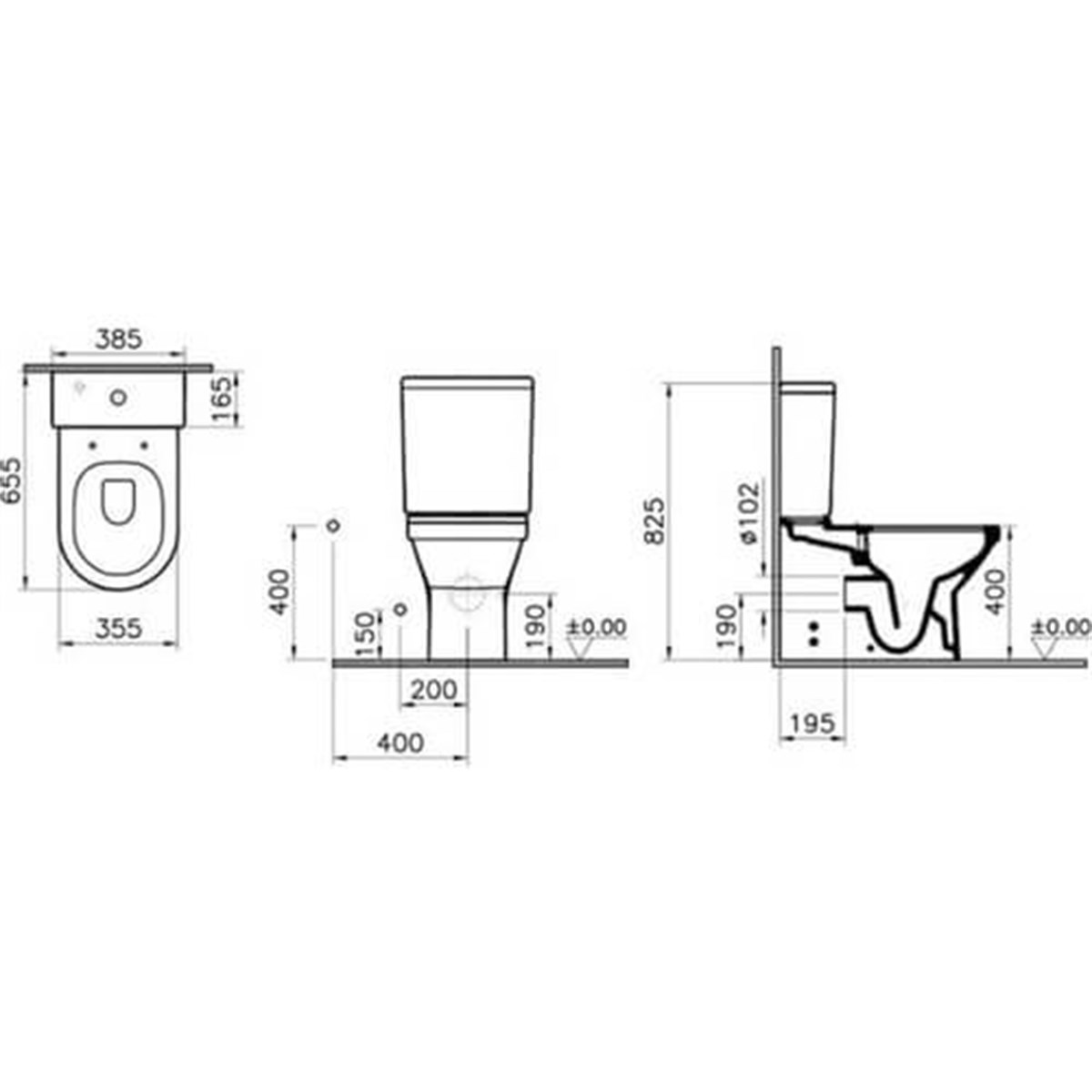 Vitra S50 Diana Rim-Ex Kanalsız Tam Takım Beyaz Duvara Dayalı Klozet