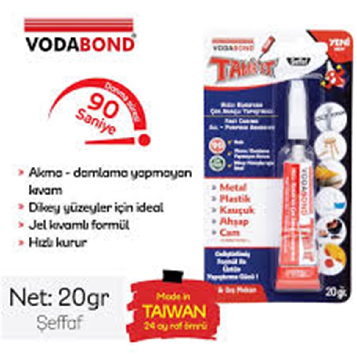 Vodabond Tamir Et 20gr Şeffaf Hızlı Kuruyan Yapıştırıcı