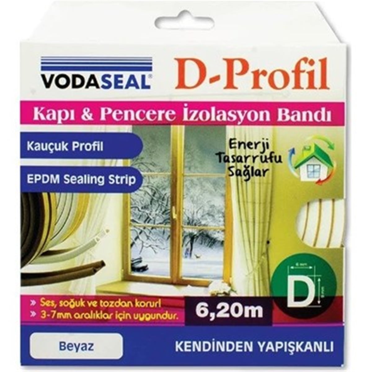 Vodaseal Kapı Pencere İzolasyon Bandı Beyaz 6,2 metre