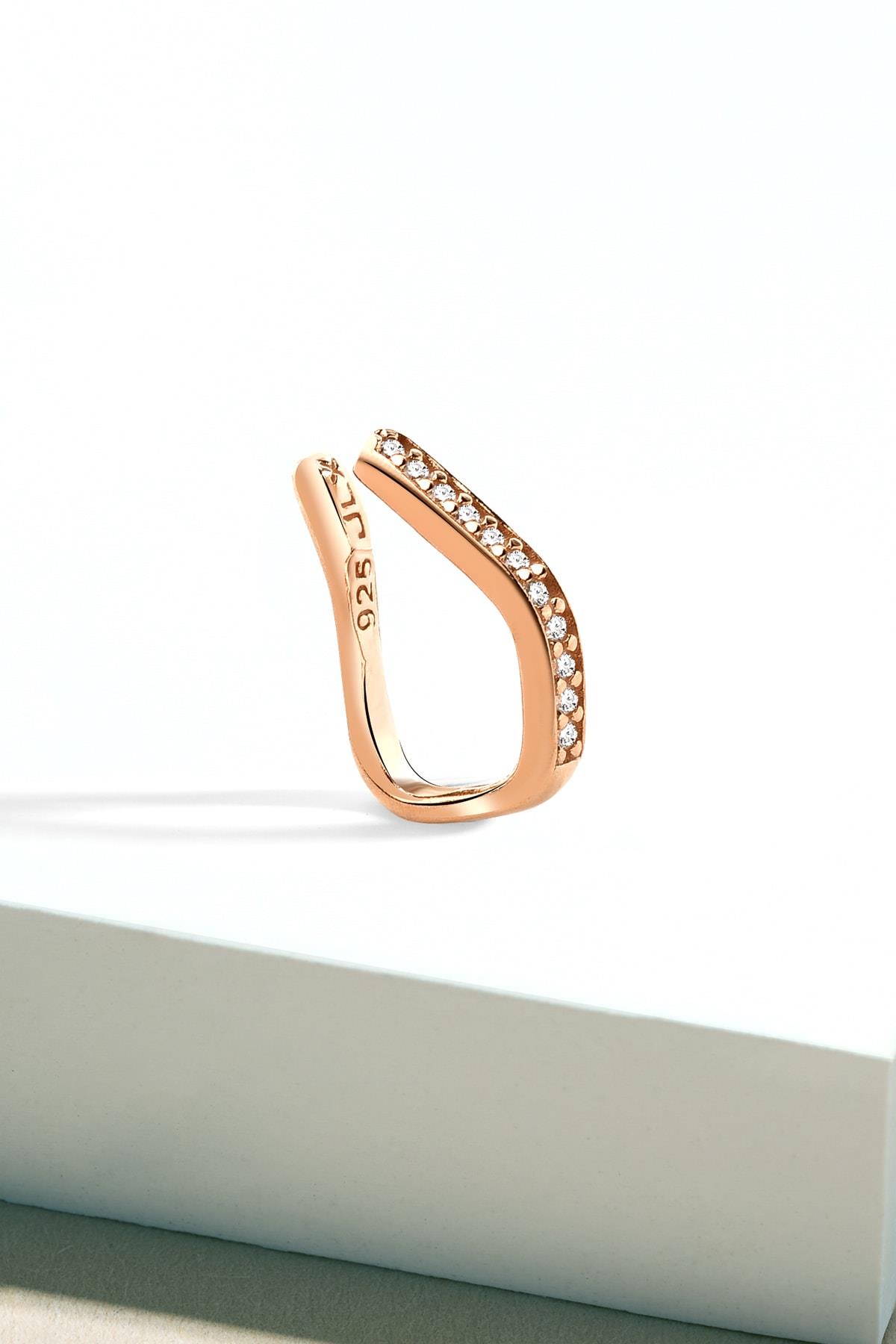 925 Ayar Gümüş Cuff Model Zirkon Taşlı Kıkırdak Küpe