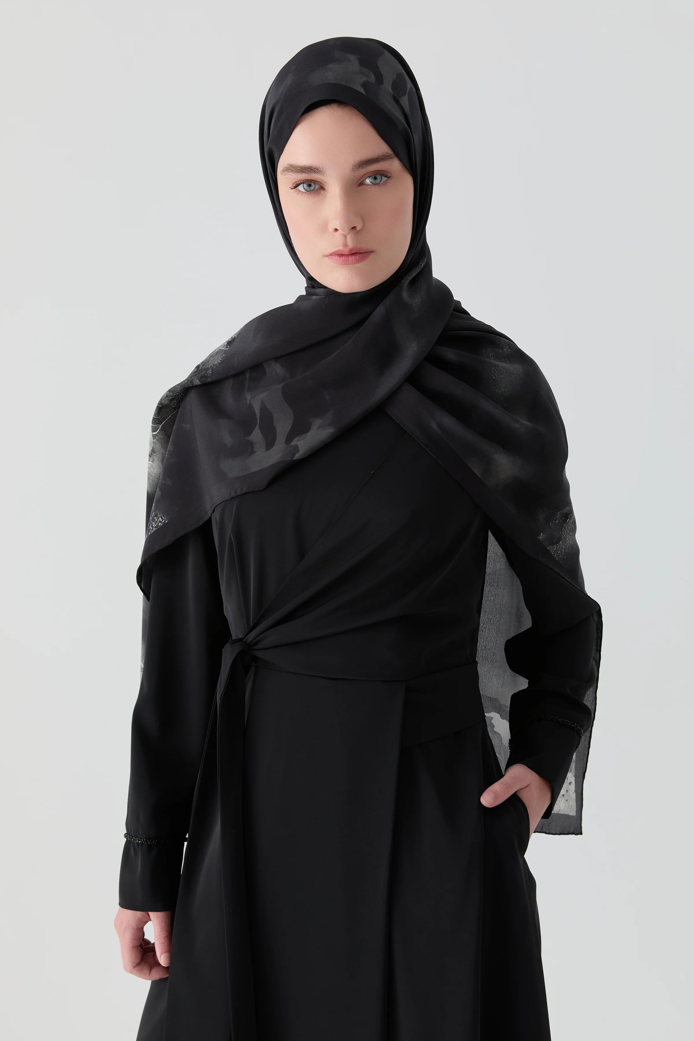 Aller Parçalı Bağlamalı Elbise - Siyah