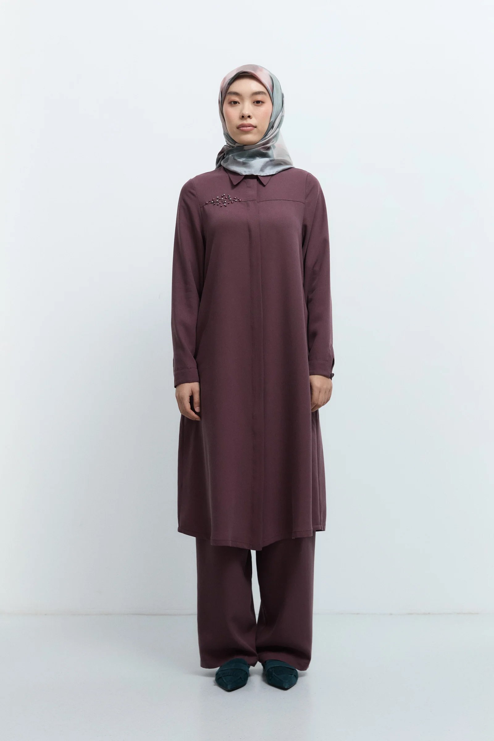 Beli Kemerli Tunik - Mürdüm