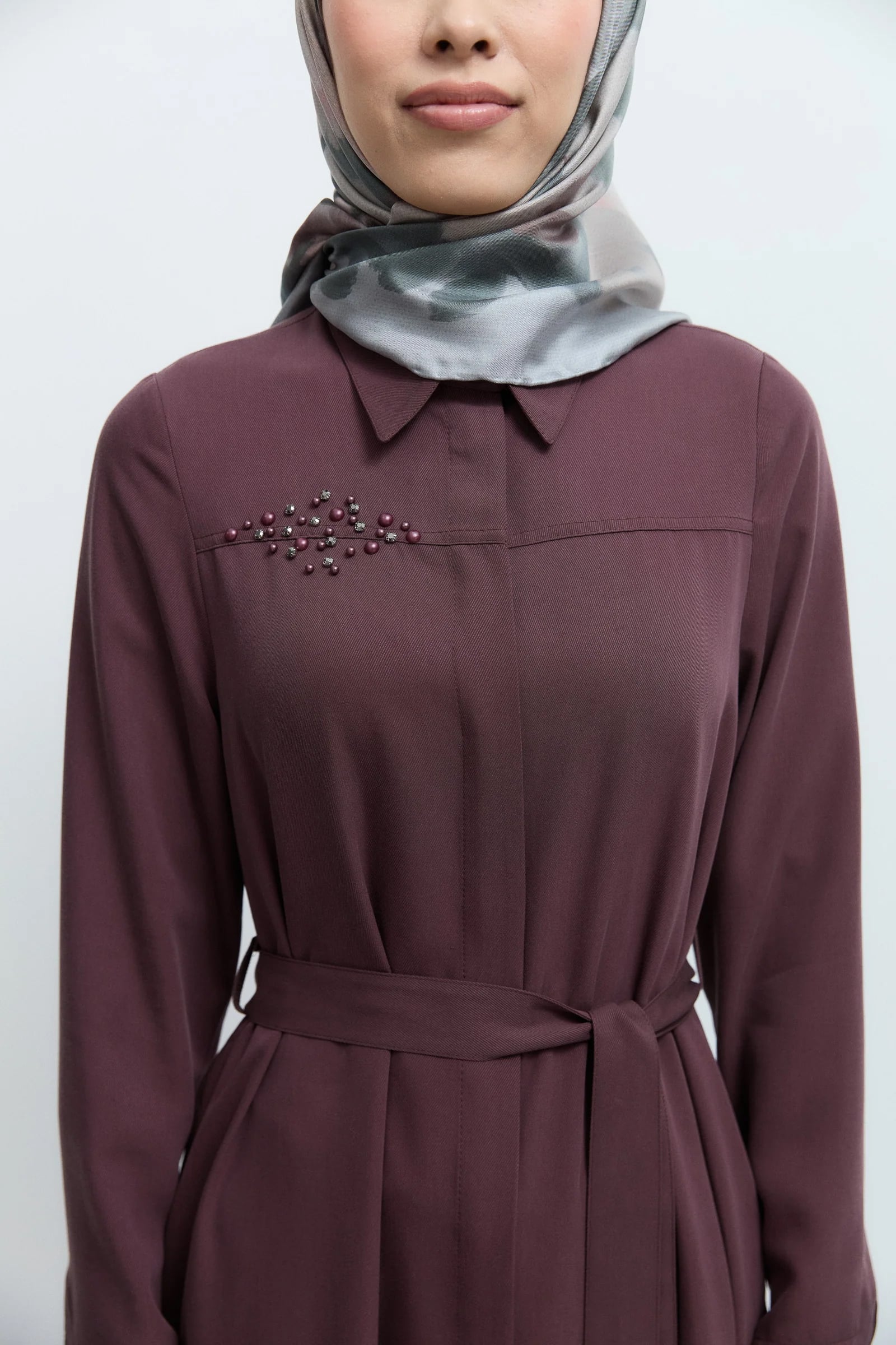 Beli Kemerli Tunik - Mürdüm